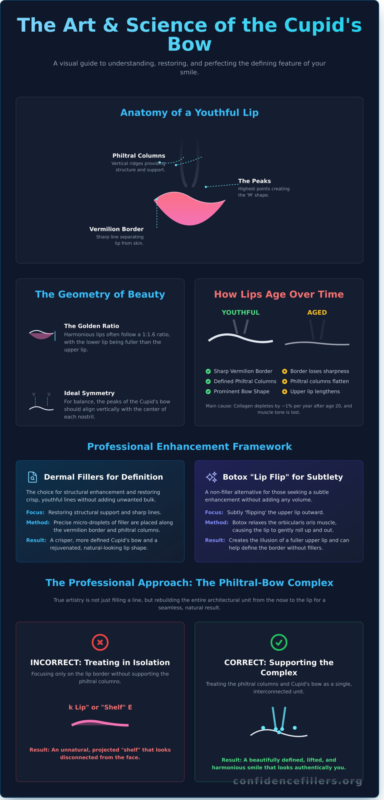 The Art of Cupid’s Bow Lips: A Professional Guide to Anatomy and Enhancement - Infographic